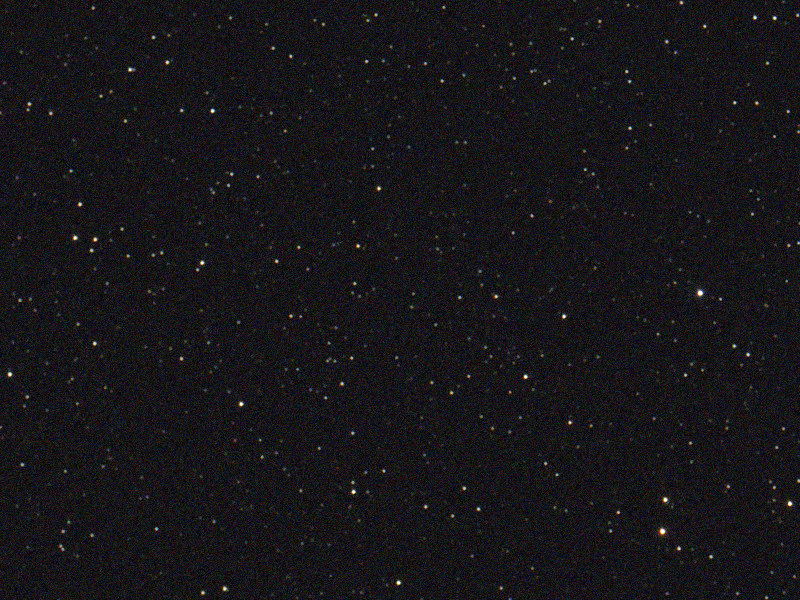 Synthetic frame, stars only: the same stars in the same places, but no galaxy.